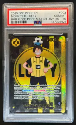 2025 One Piece X BVB Match Day Promo Monkey D Luffy #ST13-003 PSA 10 - Image 1