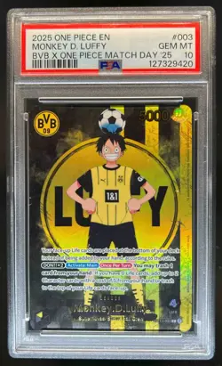 2025 One Piece X BVB Match Day Promo Monkey D Luffy #ST13-003 PSA 10 - Image 1
