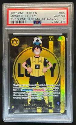 2025 One Piece X BVB Match Day Promo Monkey D Luffy #ST13-003 PSA 10 - Image 1