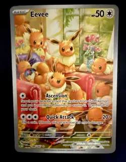 Pokemon Eevee Holo TCG Card 188/167 Sv06 Twilight Masquerade Illustration Rare - Image 1