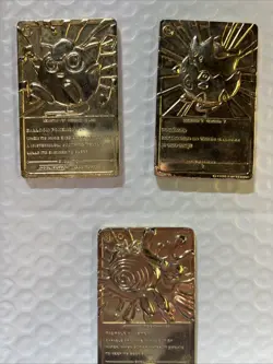 Pokemon 24K Gold Plated Trading Card 1999 Burger King Limited Edition LOT of 3 - Image 5