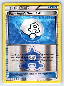 Team Aqua's Great Ball 27/34 Double Crisis Pokemon Card Reverse Holo - Vlp - Image 1