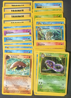 1999 Pokemon Fossil Common Uncommon set 32 card cards Kabuto etc NM+ - Image 1