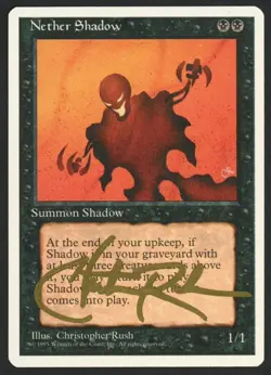 ***Nether Shadow Signed*** MTG 4th Edition Christopher Rush Magic Kid Icarus - Image 1