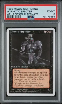 MTG - Hypnotic Specter - ALTERNATE 4th Edition Magic - Graded PSA 6 - Image 1
