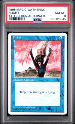 MTG - Flight - ALTERNATE 4th Edition Magic - Graded PSA 8 - Image 1