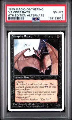MTG - Vampire Bats - ALTERNATE 4th Edition Magic - Graded PSA 8 - Image 1