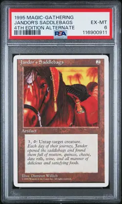 MTG - Jandor's Saddlebags - ALTERNATE 4th Edition Magic - Graded PSA 6 - Image 1