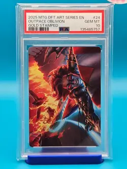 PSA 10 - 2025 MTG AETHERDRIFT ART SERIES 24 OUTPACE OBLIVION GOLD STAMPED - Image 1