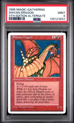 MTG - Shivan Dragon - ALTERNATE 4th Edition Magic - Graded PSA 9 - Image 1