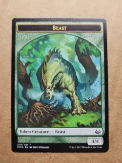 Beast Token Modern Masters 2017 MTG Magic 010/021 MM3 BULK DISCOUNT MUST BUY 2+! - Image 1