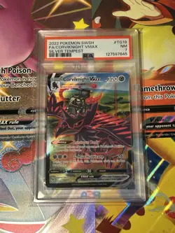 2022 Pokemon SWSH Corviknight VMAX Full Art #TG19 Silver Tempest PSA 7 NM - Image 1