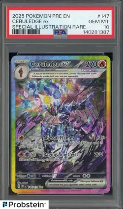 2025 Pokemon Pre En Special Illustration Rare #147 Ceruledge Ex PSA 10 GEM MINT - Image 1