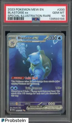 2023 Pokemon Mew En Special Illustration Rare #200 Blastoise ex PSA 10 GEM MINT - Image 1