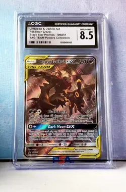 2020 Pokemon Black Star Promos Umbreon & Darkrai GX SM241 CGC 8.5 - Image 1
