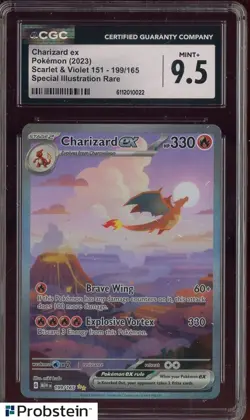 2023 Pokemon Scarlet Violet 151 199/165 Charizard Ex SIR CGC 9.5 MINT+ - Image 1
