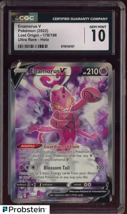2022 Pokemon Lost Origin #178/196 Enamorus V Holo UR CGC 10 GEM MINT - Image 1