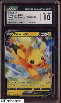 2023 Pokemon Black Star Promos #SWSH285 Pikachu V Holo CGC 10 GEM MINT - Image 1