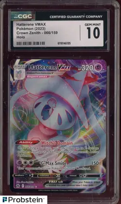 2023 Pokemon Crown Zenith #066/159 Hatterene Vmax CGC 10 GEM MINT - Image 1