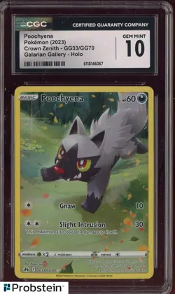 2023 Pokemon Crown Zenith #GG33/GG70 Poochyena Galarian Gallery CGC 10 - Image 1