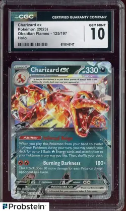 2023 Pokemon Obsidian Flames #125/197 Charizard Ex Holo CGC 10 GEM MINT - Image 1