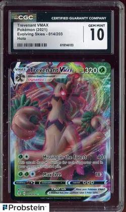 2021 Pokemon Evolving Skies #014/203 Trevenant Vmax Holo CGC 10 GEM MINT - Image 1