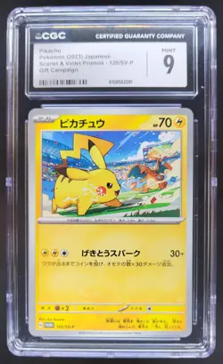 2023 Pokemon SV Black Star Promos JP Pikachu #120/SV-P CGC 9 PT - Image 1