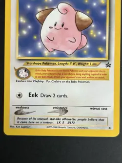 Pokemon TCG Cleffa 31/53 Wotc Promo Black Star NM - Image 5