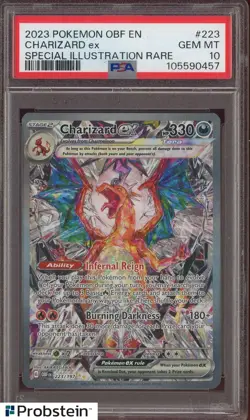 2023 Pokemon OBF EN Special Illustration Rare #223 Charizard ex PSA 10 GEM MINT - Image 1