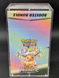Pokemon SV8.5 Prismatic Evolutions Sealed Booster Bundle Display W/Acrylic Case - Image 1