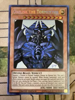 Yugioh! Obelisk the Tormentor **SECRET RARE** BRAND NEW - Image 1