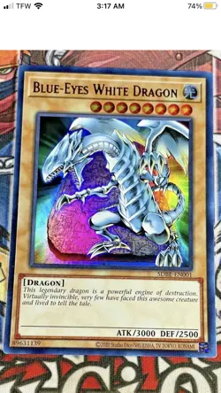 Blue-Eyes White Dragon Holographic **RARE** Yugioh! - Image 1