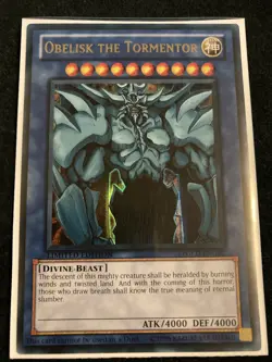 Yugioh! Obelisk the Tormentor Ultra Rare Near Mint! YGLD-ENG02 - Image 1