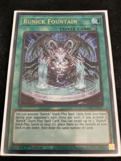Yugioh Runick Fountain Ultra Rare NM 1st ed 2 Available - Image 1
