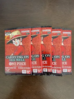 One Piece Carrying On His Will OP-13 Five 5 Booster Packs Lot English J - Image 1