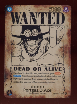 One Piece English OP13-119 Wanted Poster SP Special Rare Portgas D. Ace - Image 1