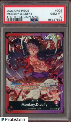 2023 One Piece The Three Captains #002 Monkey D Luffy PSA 10 GEM MINT - Image 1