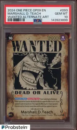 2024 One Piece OP09 EN Wanted Atlernate Art #093 Marshall D. Teach PSA 10 - Image 1