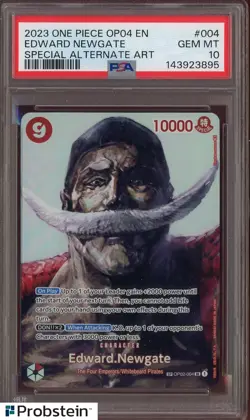 2023 One Piece OP04 EN Special Alternate Art #004 Edward Newgate PSA 10 GEM MINT - Image 1