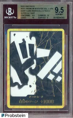 2025 One Piece Premium Booster Japanese Don!! Marshall D Teach Alt Art BGS 9.5 - Image 1