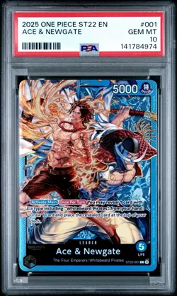 One Piece Starter Deck 22 Ace & Newgate ST22-001 Leader PSA 10 Gem Mint - Image 1