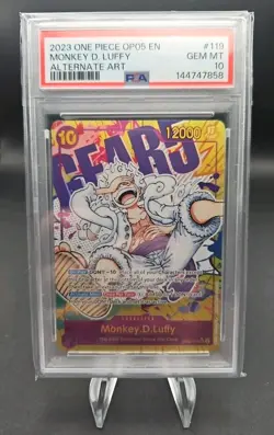 2023 One Piece Monkey.D.Luffy Alt Art OP05-119 Awakening of the New Era PSA 10 - Image 1