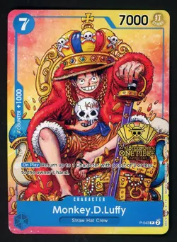 Monkey.D.Luffy (2nd Anniversary Stamped) P-043 One Piece Promo Non Foil - Image 1