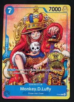 Monkey.D.Luffy (2nd Anniversary Stamped) P-043 One Piece Promo Non Foil - Image 1
