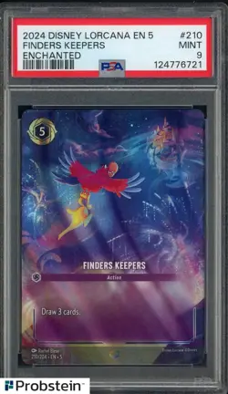 2024 Disney Lorcana En 5 Enchanted #210 Finders Keepers PSA 9 MINT - Image 1