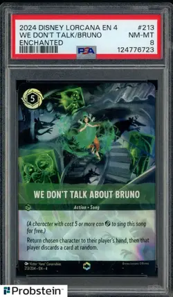 2024 Disney Lorcana En 4 Enchanted #213 We Don't Talk/Bruno PSA 8 NM-MT - Image 1