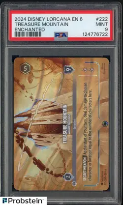 2024 Disney Lorcana En 6 Enchanted #222 Treasure Mountain PSA 9 MINT - Image 1