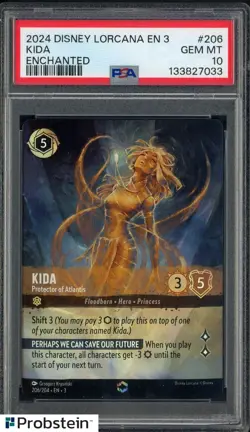 2024 Disney Lorcana En 3 Enchanted #206 Kida PSA 10 GEM MINT - Image 1