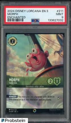 2024 Disney Lorcana En 3 Enchanted #211 Morph PSA 9 MINT - Image 1