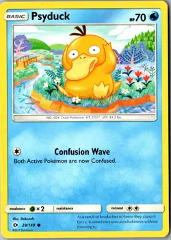 Psyduck 28/149 Common SM Base Set LP Pokemon Card - Image 1